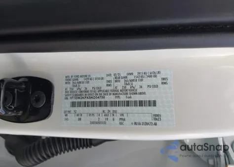 2025 Ford F-150 Stx from USA, damaged, VIN 1FTEW2KPXSKD34750